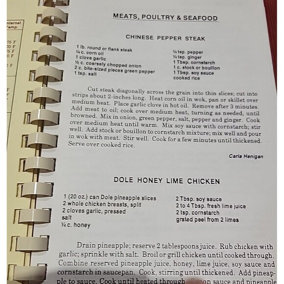 Tennessee Colony Volunteer Fire Department 1994 Spiral Cookbook - Picture 4 of 7